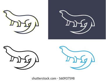 Varan in different colors set of icons