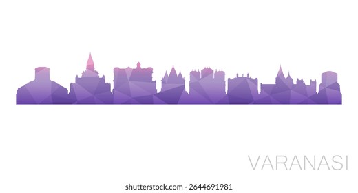 Varanasi, Índia Baixa Poli Skyline Clip Art City Design. Ícone De Horizonte Gráfico De Polígono Geométrico. Símbolo de Ilustração de Vetor.