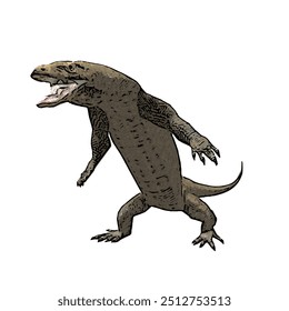 Varanus komodoensus, animal vector ilustration design isolated of Komodo 