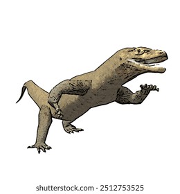 Varanus komodoensus, animal vector ilustration design isolated of Komodo 
