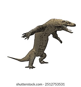 Varanus komodoensus, animal vector ilustration design isolated of Komodo 