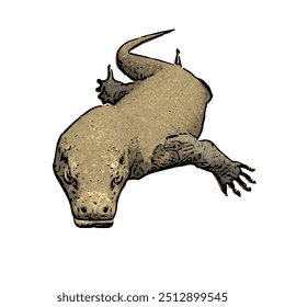 Varanus komodoensus, the ilustration vector isolated design of Animal wildlife KOMODO 