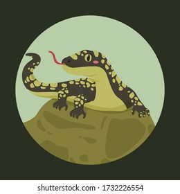 Varanus Salvator Large Lizard, vector, Ilustración,