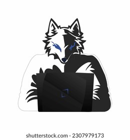 varctor simple wolf playing tracking with laptop