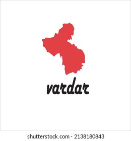 Vardar Map On White Background