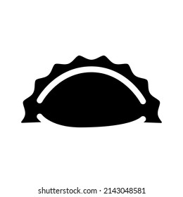 vareniki with vegetable glyph icon vector. vareniki with vegetable sign. isolated contour symbol black illustration