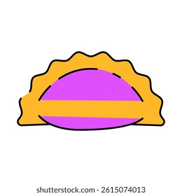 vareniki with vegetable line icon vector. vareniki with vegetable sign. isolated symbol illustration