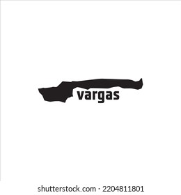 Vargas map and black lettering design on white background