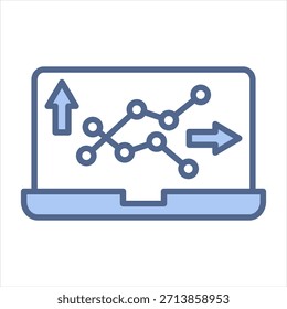 Ilustración vectorial de ícono azul de variabilidad