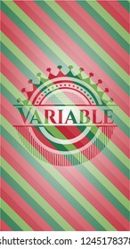 Variable christmas colors emblem.