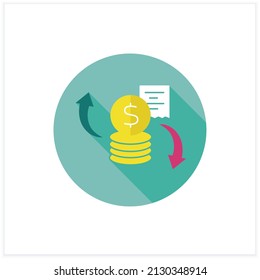 Variable expense flat icon.Variable costs.Expenses change.Financial literacy concept. 3d vector illustration