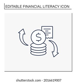 Variable expense line icon.Variable costs.Expenses change.Financial literacy concept. Isolated vector illustration. Editable stroke