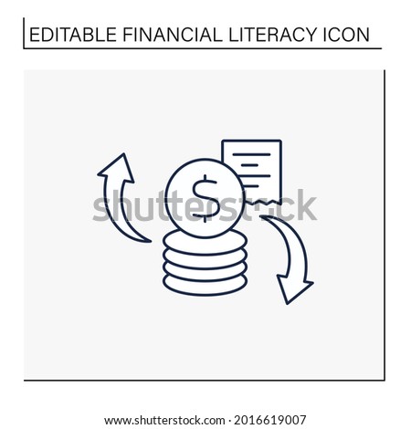 Variable expense line icon.Variable costs.Expenses change.Financial literacy concept. Isolated vector illustration. Editable stroke