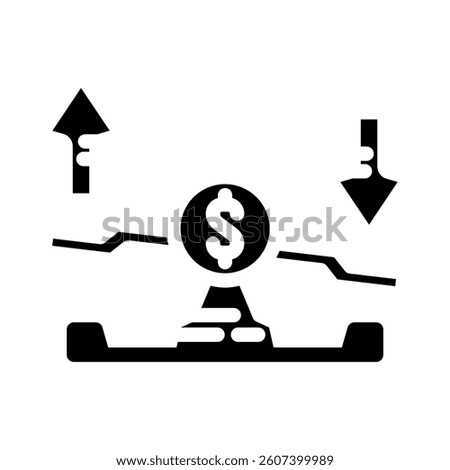 variable expenses budget planning glyph icon vector. variable expenses budget planning sign. isolated symbol illustration