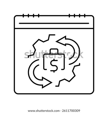 variable expenses budget planning line icon vector. variable expenses budget planning sign. isolated contour symbol black illustration