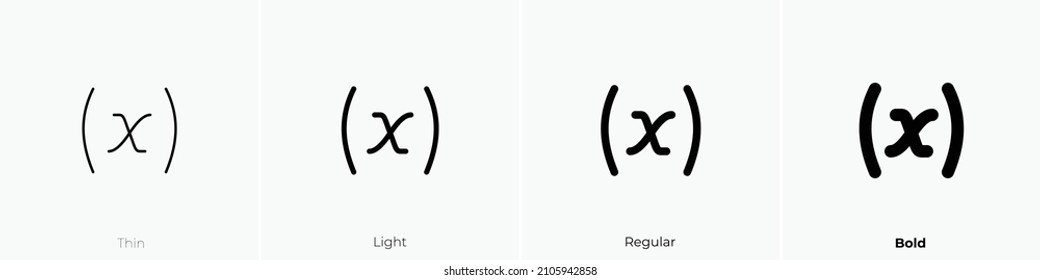variable icon. Thin, Light Regular And Bold style design isolated on white background