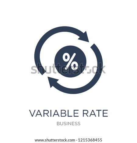 Variable rate mortgage icon. Trendy flat vector Variable rate mortgage icon on white background from business collection, vector illustration can be use for web and mobile, eps10