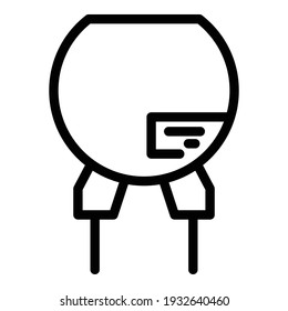 Variable resistor icon. Outline variable resistor vector icon for web design isolated on white background