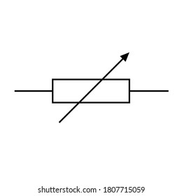 Variable Resistor Symbol On White Background Stock Vector (Royalty Free ...