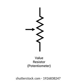 Variable Resistor Symbol Potentiometer Vector