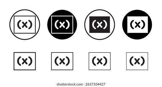 Variable symbol icon Black line art vector logo set