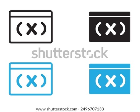 Variable symbol icon black and white vector outline sign