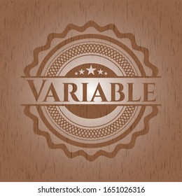 Variable vintage wooden emblem. Vector Illustration.