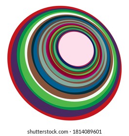 Variagated abstract spiral, swirl, twirl and vortex shapes