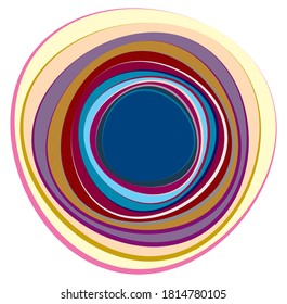 Variagated abstract spiral, swirl, twirl and vortex shapes