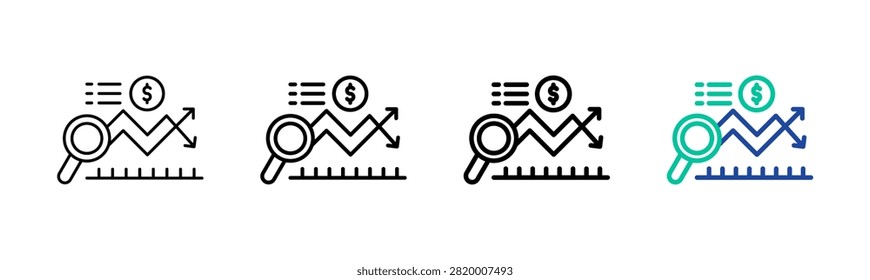 Variance Analysis Icon Collection Different Style Outline