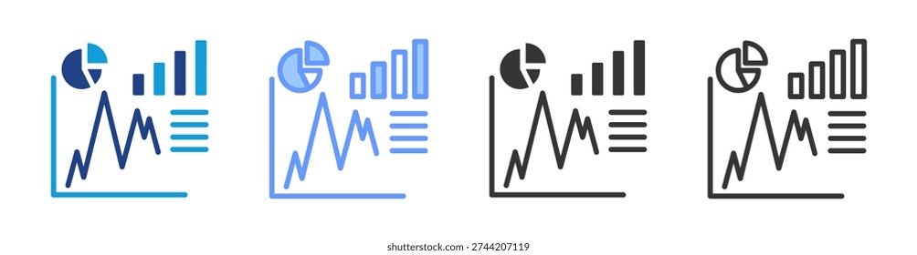 Variance Analysis icon set multiple style collection