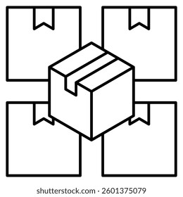 Variance icon visualized simply Line style.