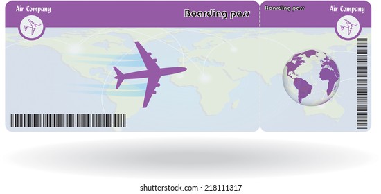 Variant of air ticket isolated on white. Vector illustration