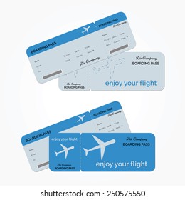 Variant of air ticket isolated on white background. Vector illustration