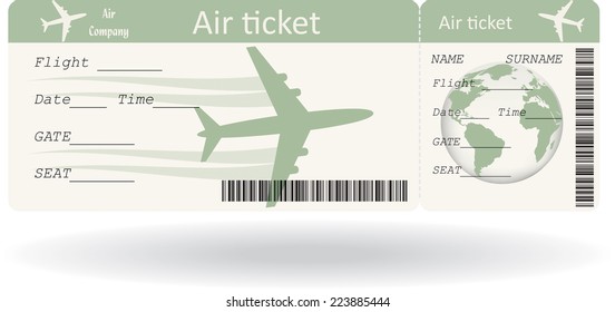 Variant of boarding pass isolated on white. Vector illustration