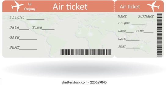 Variant of boarding pass isolated on white. Vector illustration