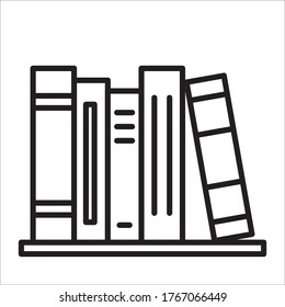 icono de contorno plano de libro de variante