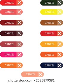 Variant Color Background And Cancel Logo – Modern Cancel Button And Icon