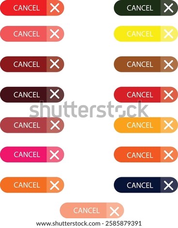 Variant Color Background And Cancel Logo – Modern Cancel Button And Icon