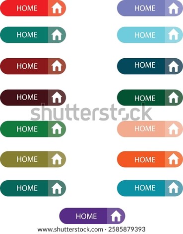 Variant Color Background and Home Logo  Modern Home Button and Icon