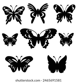 Variant Design Butterfly Sets silhouette design isolated white background