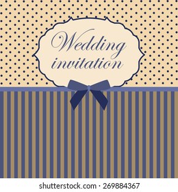 Variant of design of your wedding card. Wedding invitation in vintage style