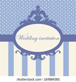 Variant of design of your wedding card. Wedding invitation in baroque style