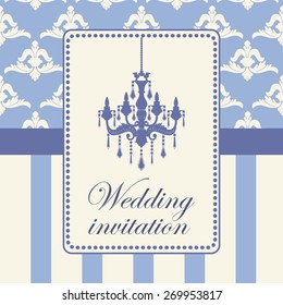 Variant of design of your wedding card. Wedding invitation in baroque style