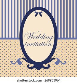 Variant of design of your wedding card. Wedding invitation in vintage style