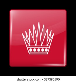 Variant Flag of Bahrain. Glassy Icon Square Shape. This is File from the Collection Flags of Asia