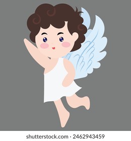 variant gesture cute baby angel character cartoon