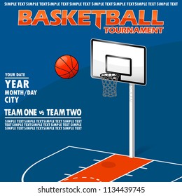 Variant of the poster for the basketball tournament. All elements are located on different layers and can be easily manipulated.