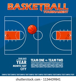 Variant of the poster for the basketball tournament. All elements are located on different layers and can be easily manipulated.
