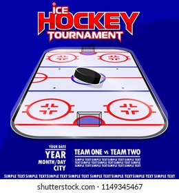 Variant of the poster for the ice hockey tournament. All elements are located on different layers and can be easily manipulated.
